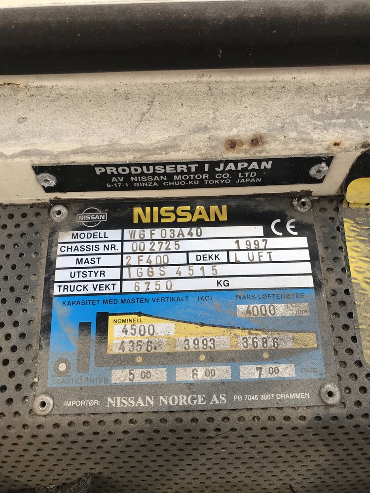 Wozek widlowy Nissan