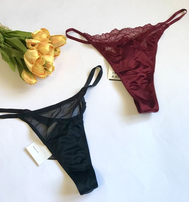 Труси Чорні/Бордо. H&M. Сатин. S розмір