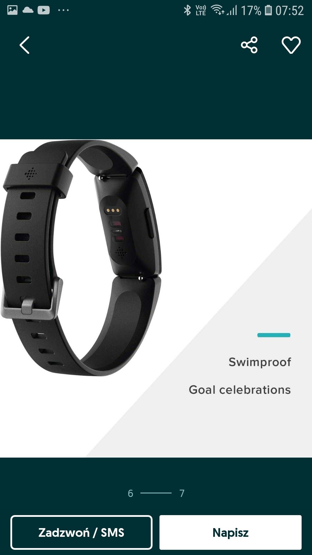 Fitbit inspire opaska HR opaska sportowa do monitorowania