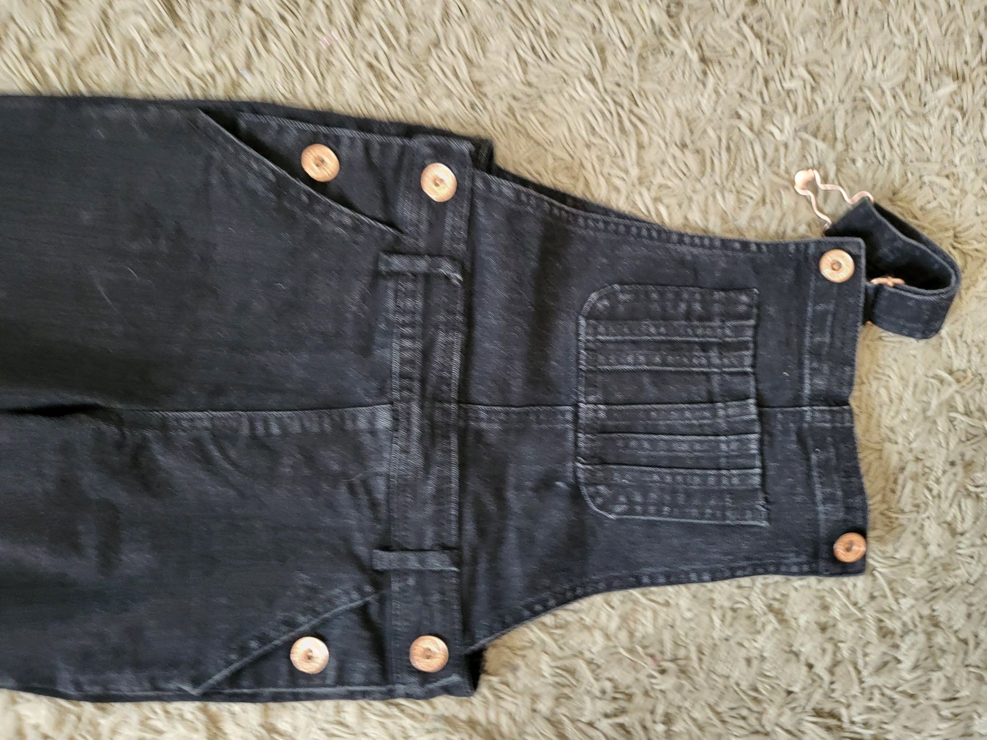 Czarne ogrodniczki Denim Co rozm. 128