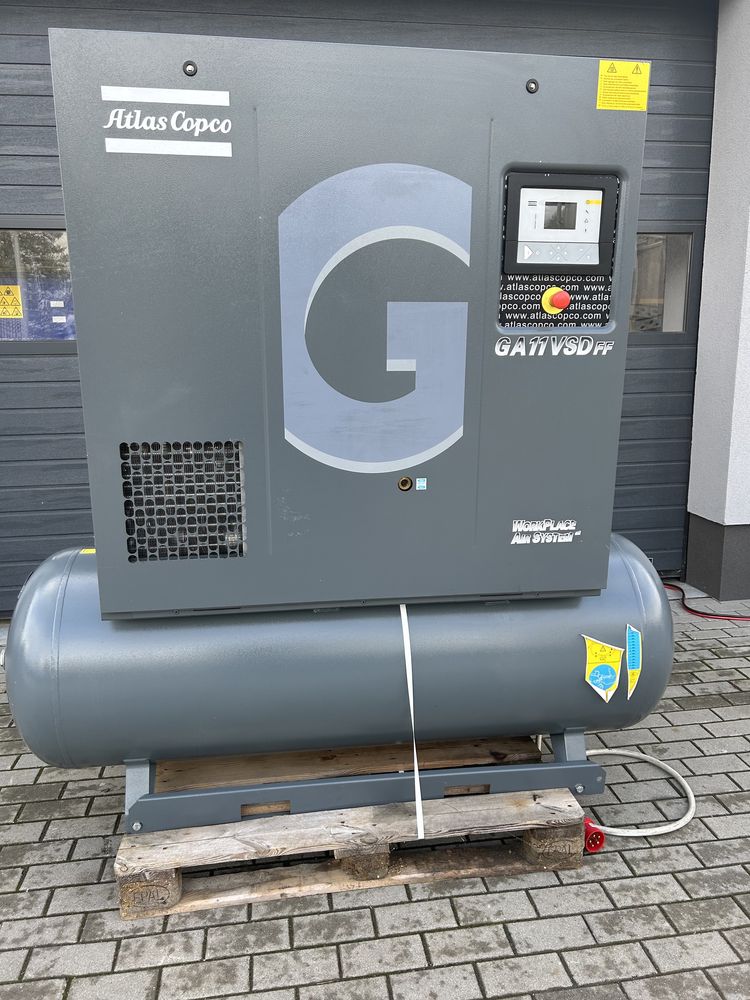 Kompresor śrubowy  ATLAS COPCO VSD 11kw 12.75 bar Falownik  osuszacz