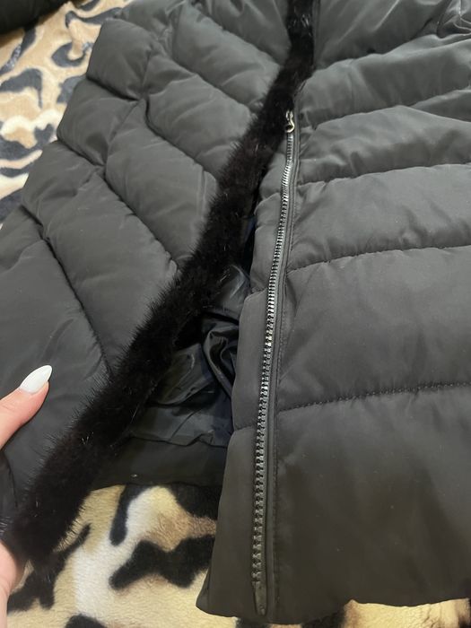 Пальто зима с натуральною норкою під пояс