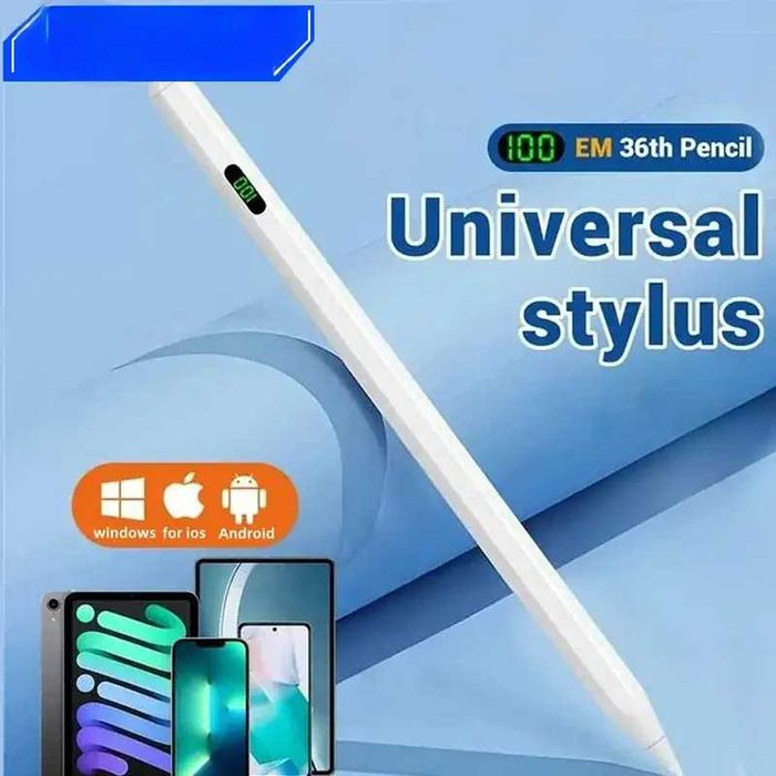 Стилус Универсальный Электронный Активный с LED  дисплеем чёрный