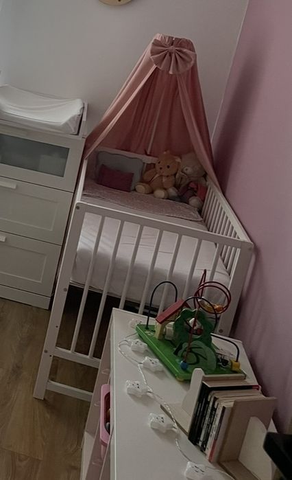 Łóżeczko niemowlęce + materac 60x120