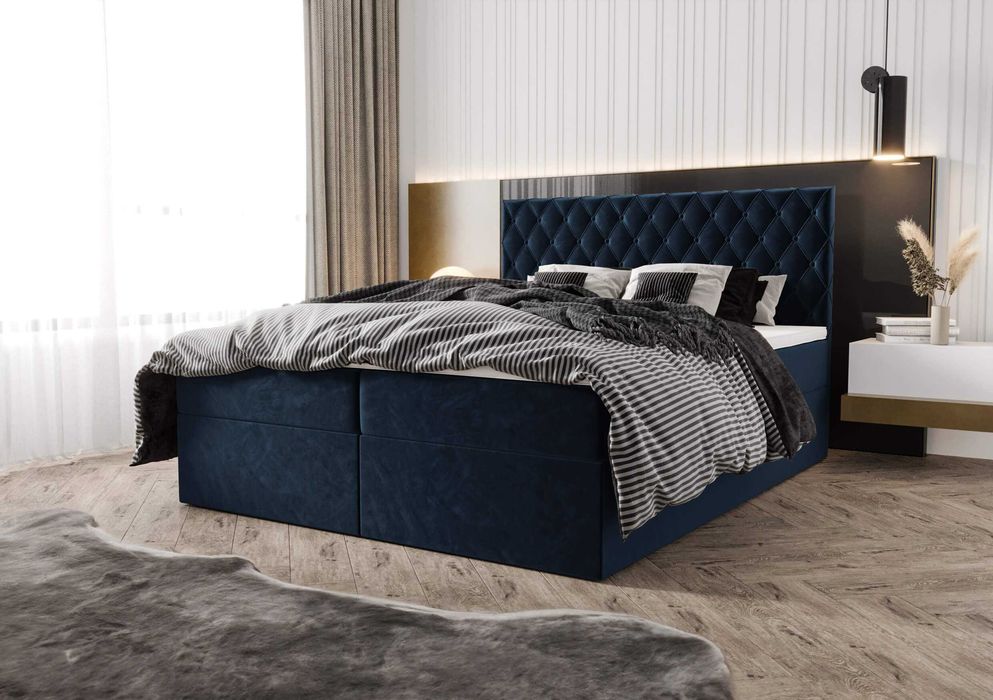 Łóżko Łoże Sypialniane Kontynentalne Chesterfield Royal 160x200 Topper