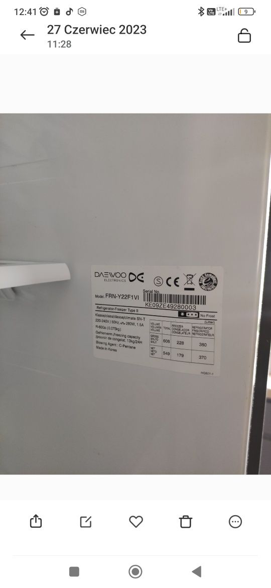 Osłona filtra,półka na puszki lodówka Daewoo FRN -Y22F1V1