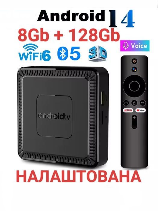 Android 14 на 8/128 Gb Приставка Смарт Q7 Smart Tv Box 8k,x96q,xiaomi