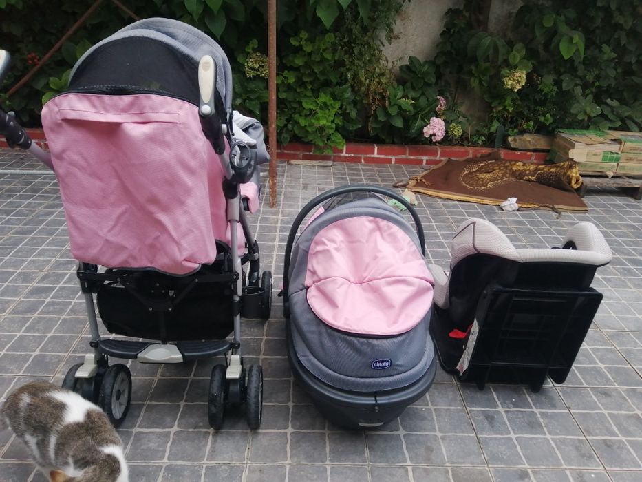 Conjunto Chicco - carrinho alcofa e cadeira