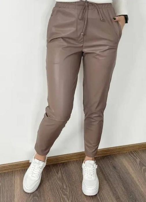 Джогери штани шкіряні на хутрi