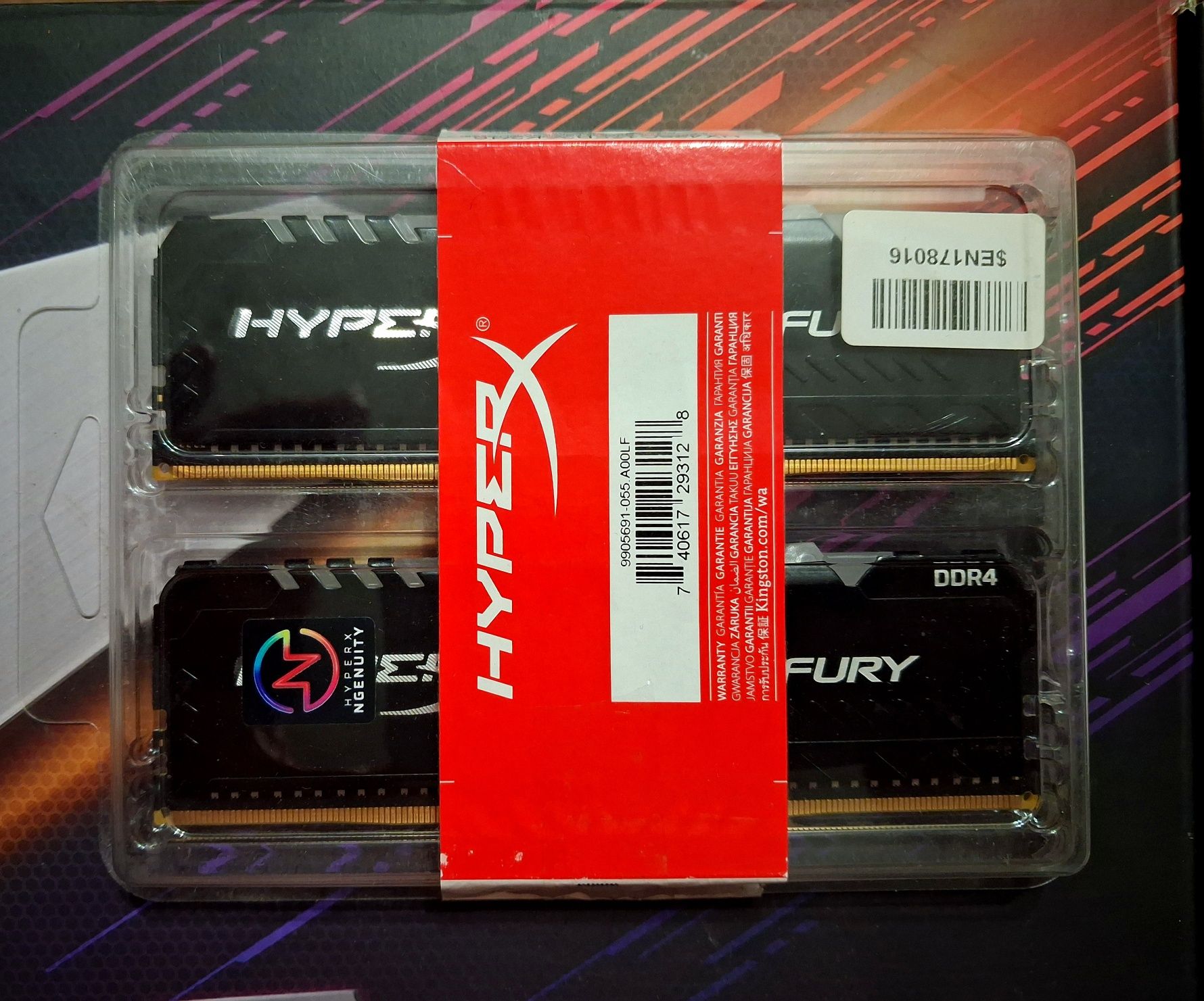 DDR4 16Gb RGB C16 HyperX FURY 2x8Gb оперативная память ОЗУ