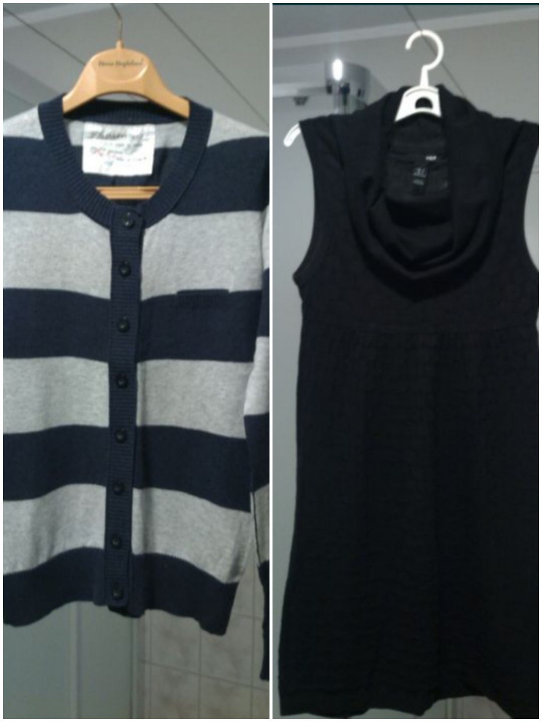 Tunika-bezrękawnik H&M + sweterek rozpinany By Cubus
