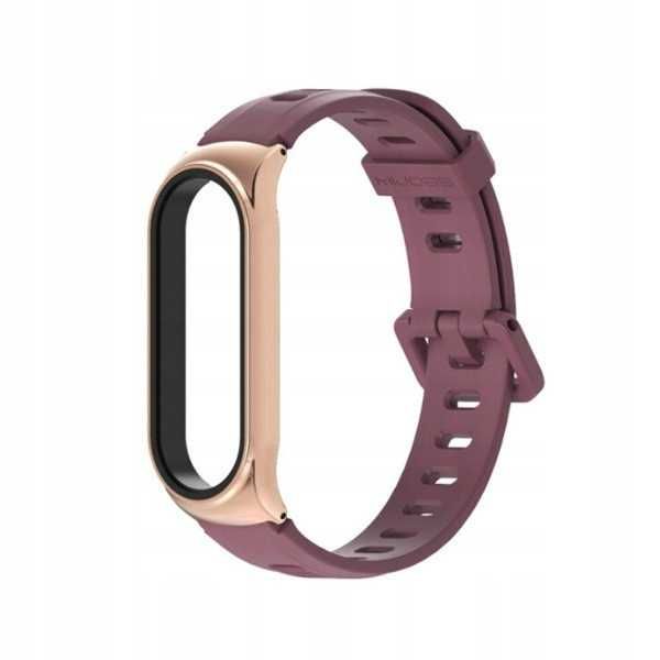 Pasek Opaska Bransoletka DUO do XIAOMI MI BAND 3 4 5 6 Bordowa Premium
