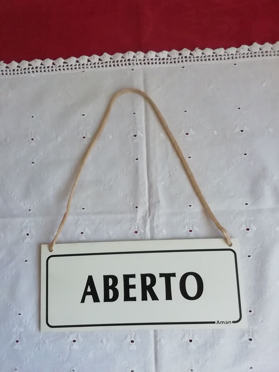 Sinalética Aberto/Fechado, antiga