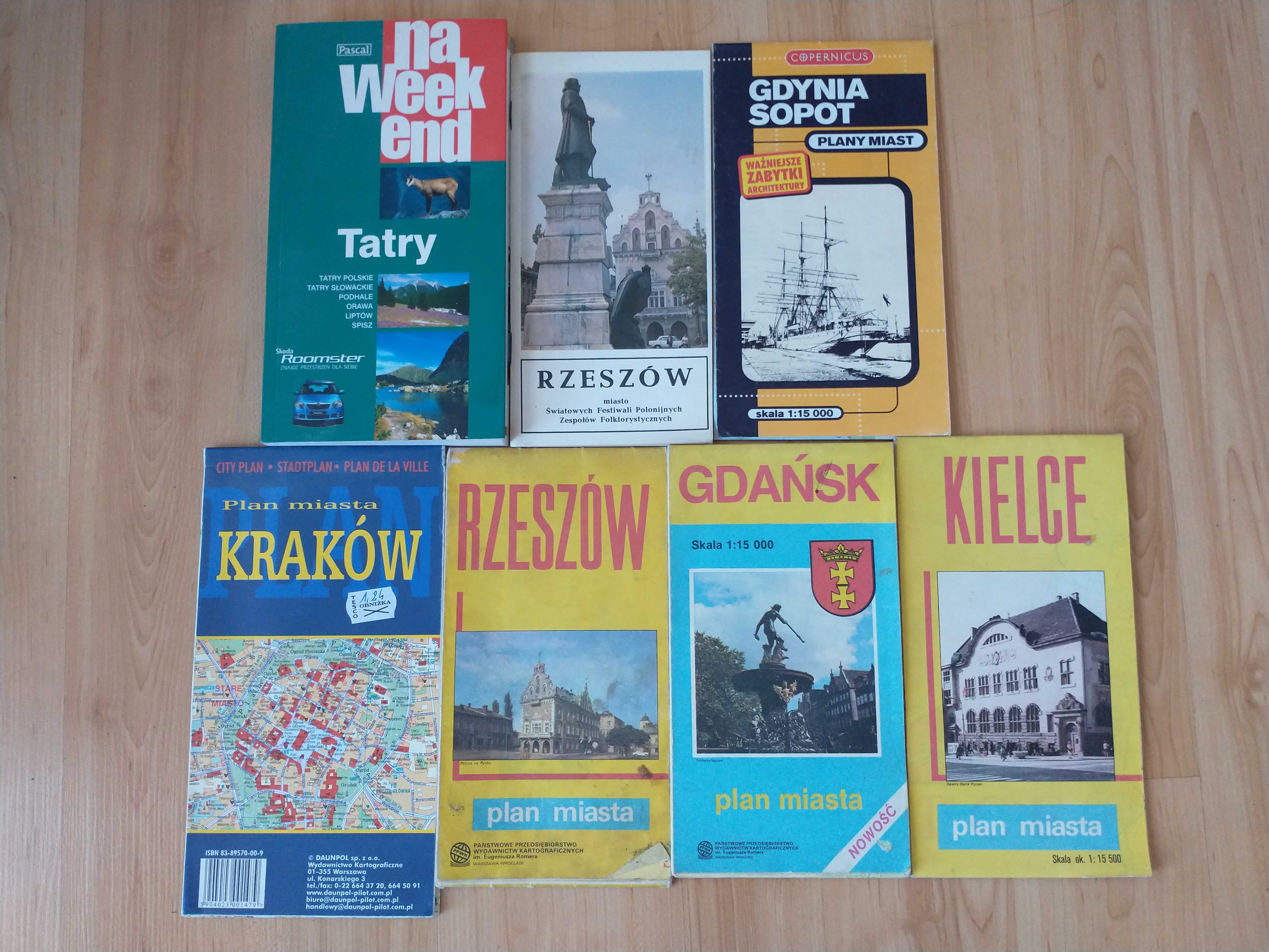 7 planów miast Kielce, Trójmiasto, Rzeszów, Tatry