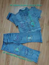 Zestaw jeans dla dziewczynki, spodnie dzwony 3-4 lat