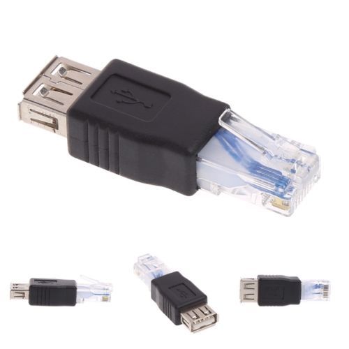 Adaptador Ethernet Router Plug Soquete USB Fêmea / RJ45 Macho