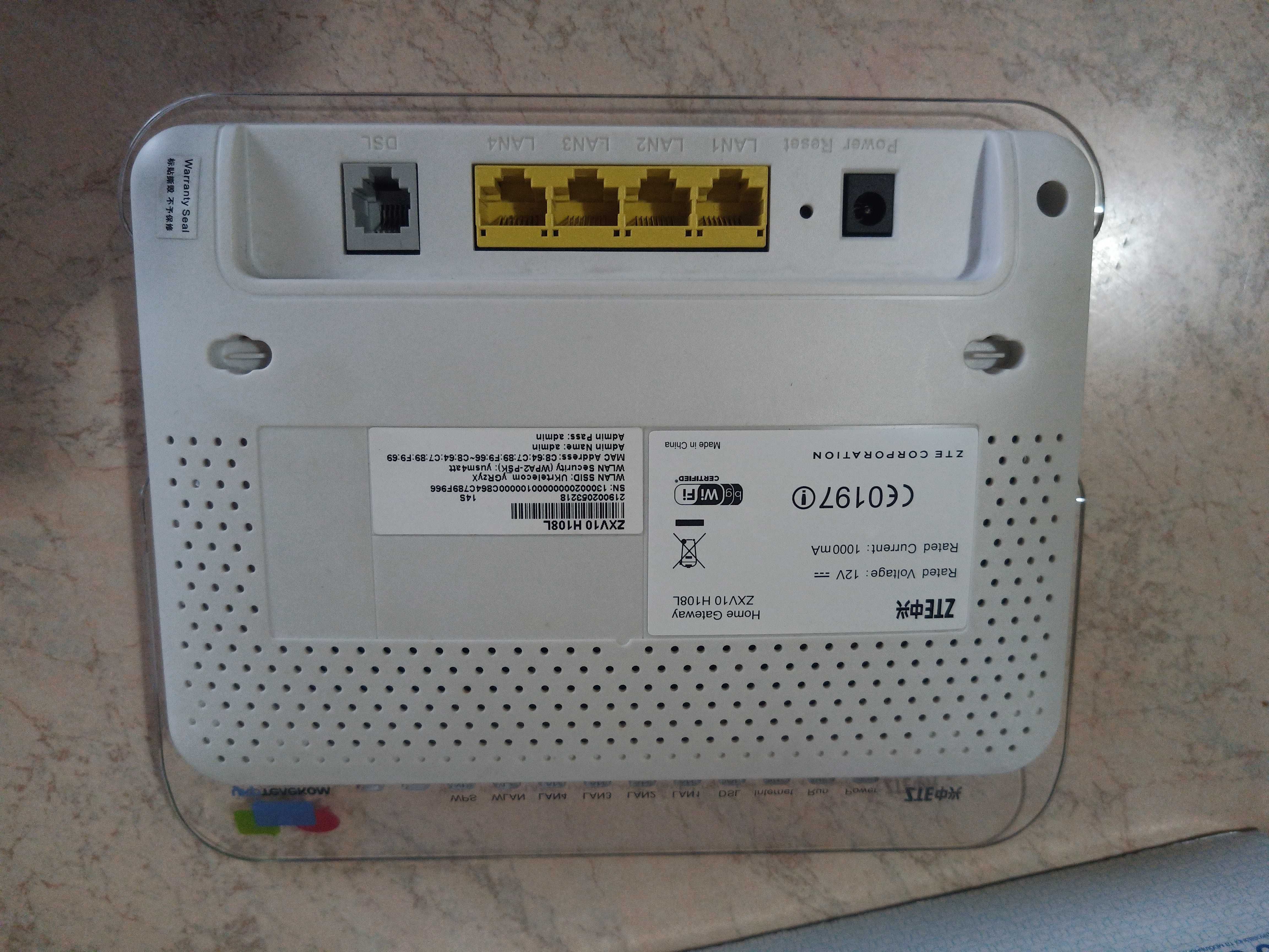 Роутер ADSL ZXV10H108L