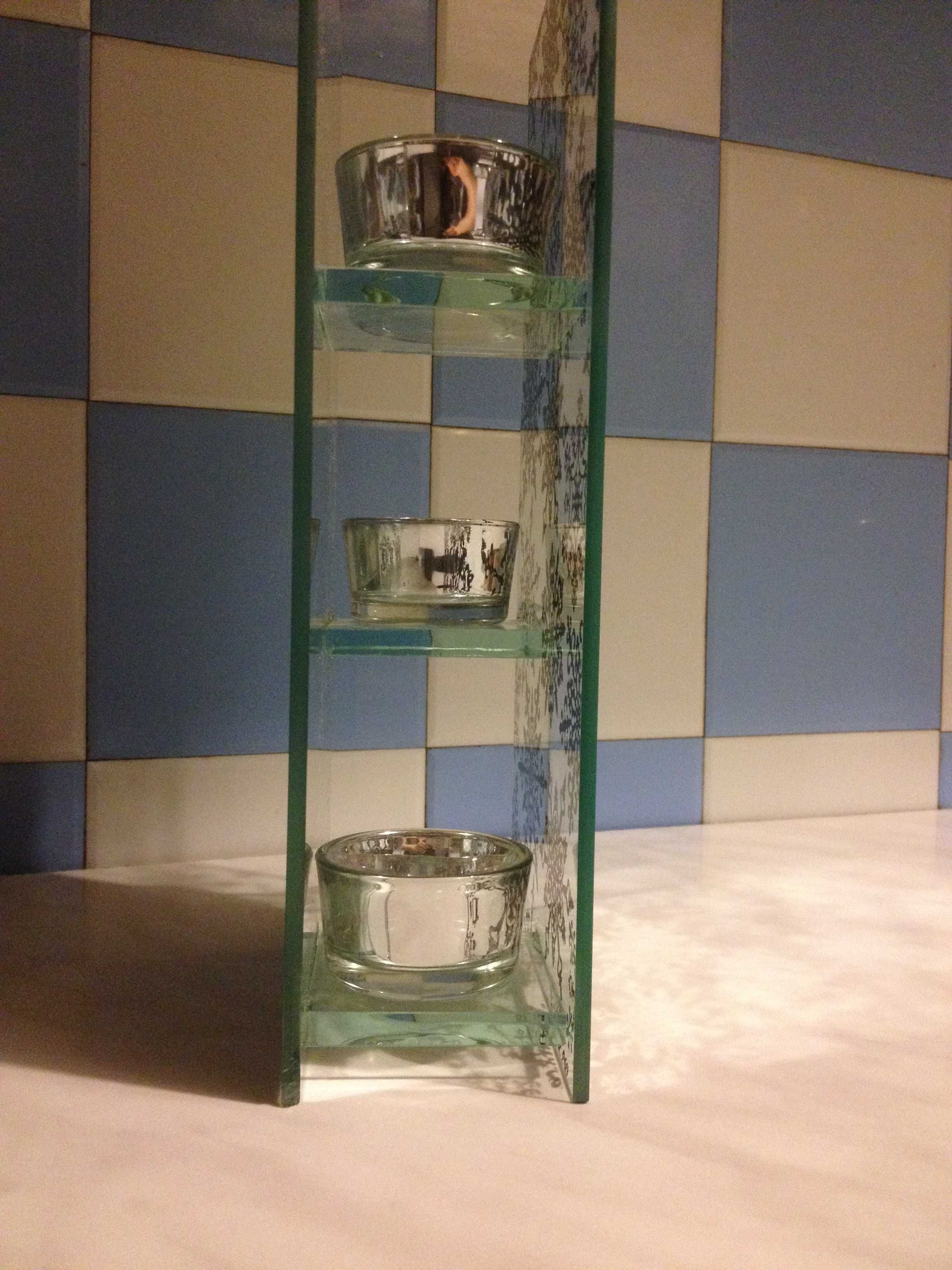 Świecznik kolekcjonerski na 3 świeczki z lustrzaną ścianką