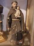 Antiga escultura de Santo António com o Menino - terracota policromada