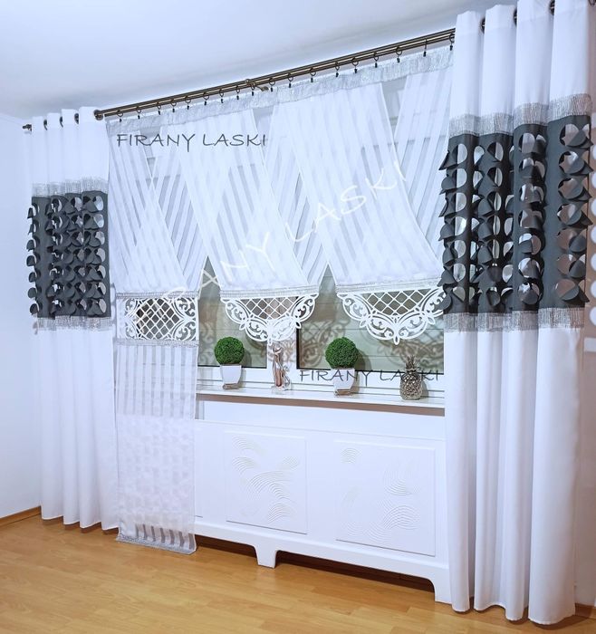 Panel 120x130 Ażury Ekrany Firana Firany gotowe firanki cyrkonie