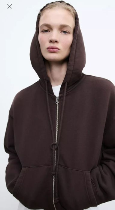 Zara зіп худі,  колір шоколад,  розмір S, М, L