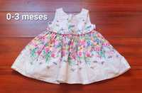 Vestido borboletas bebé 0-3 meses