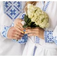 Жіноча вишита сукня максі біла святкова