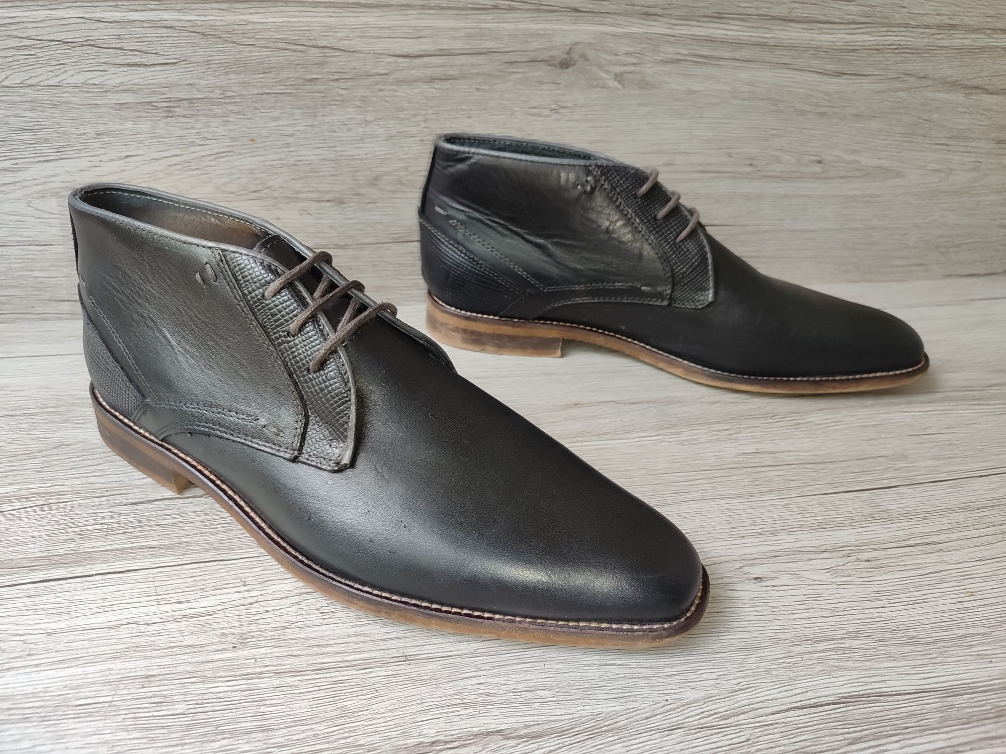 Capristano 43р ботинки сапоги Челси туфли мужские кожаные Италия