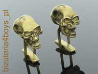 Spinki do mankietów z mosiądzu CZASZKA 3D czaszką