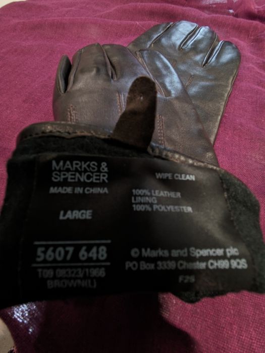Шкіряні чоловічі перчатки M&S large