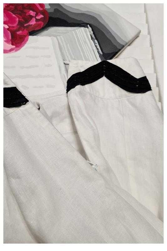 Летняя белая юбка с вышивкой лен Per Una, р. XL