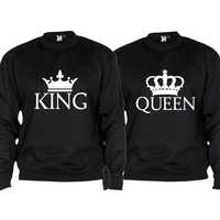 2 Sweatshirts Pretas King & Queen Flat - Oferta de Portes