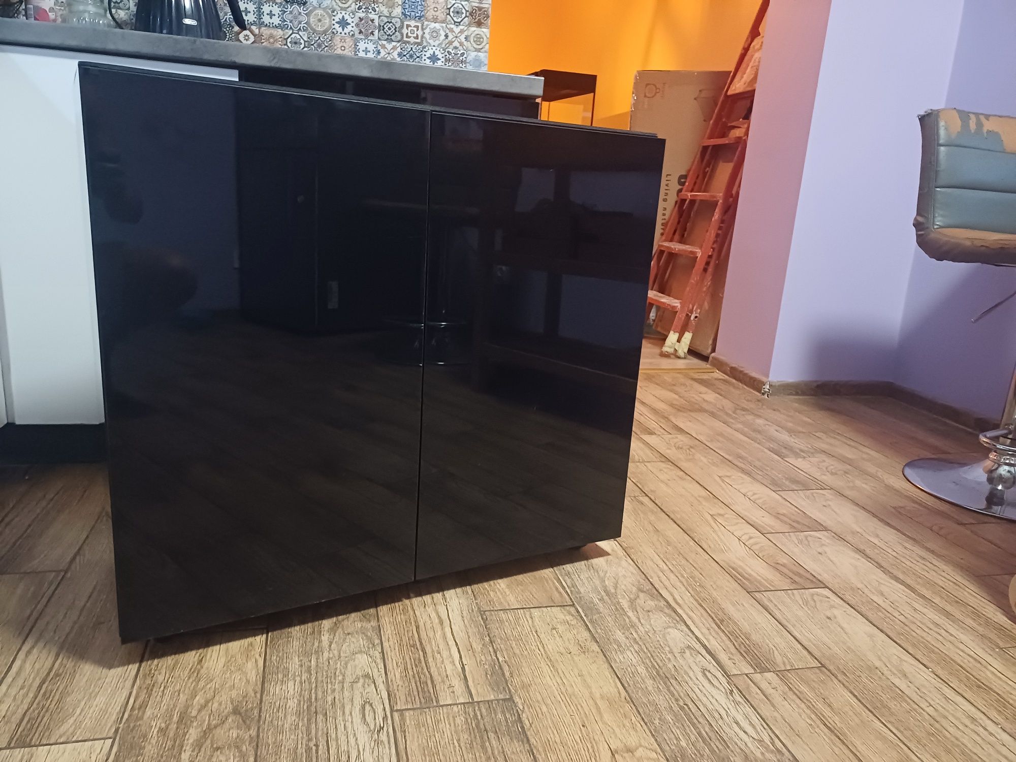 Akwarium aquael optiset czarny glossy 120 + szafka optiset glossy