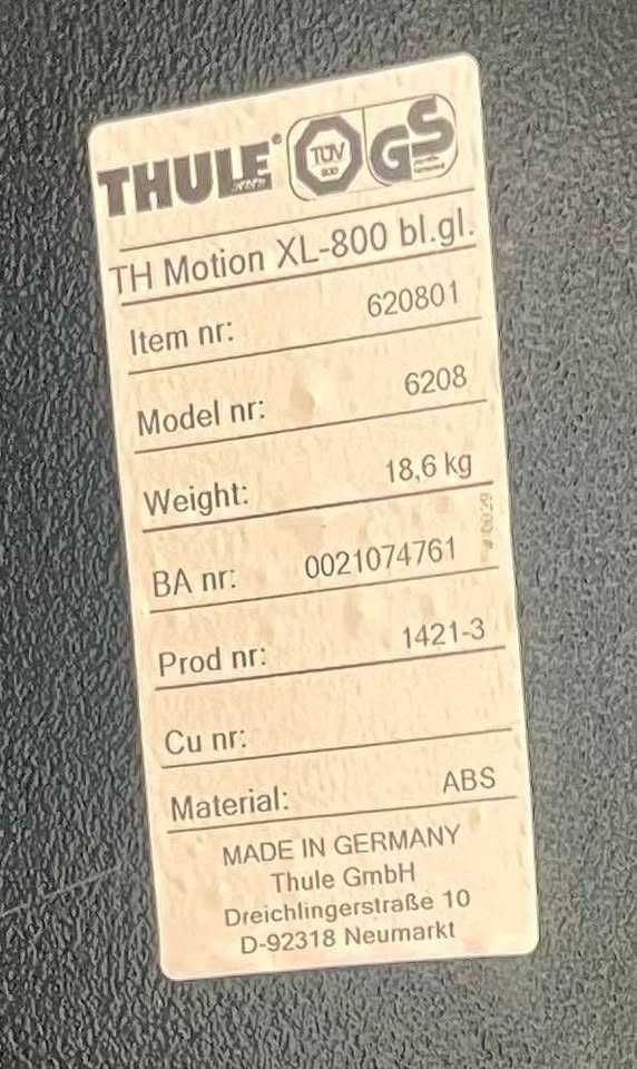 Bagażnik na dach Thule TH Motion 800-XL