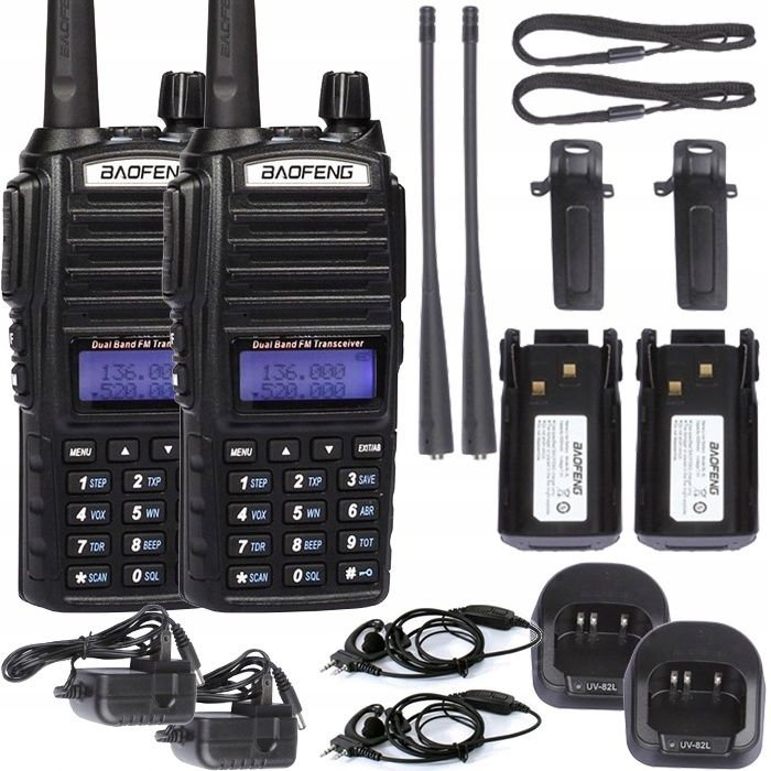 Baofeng2X Uv-82 HTQ 8W Radio SKANER POLICJA POGOTOWIE Rozblokowany!