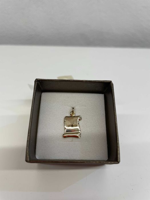 Złoto próby 585, 14k, Wisła Kraków 1906 zawieszka, grawer papirus