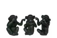 Małpka Małpki Trzy mądre małpki KOMPLET czarne 100935