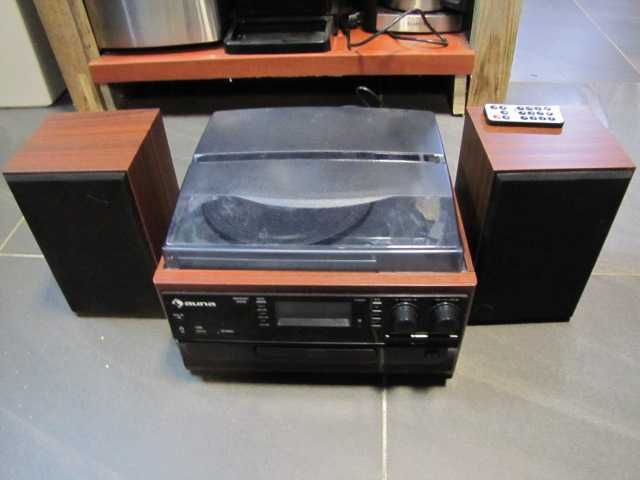 Wieża stereo gramofon CD z głośnikami tuner radiowy DAB+ i FM AUNA