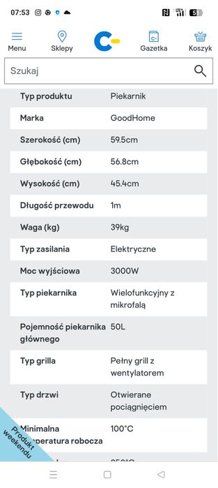 Nowy piekarnik z funkcją mikrofali dwa w jednym .okazja 1/3ceny