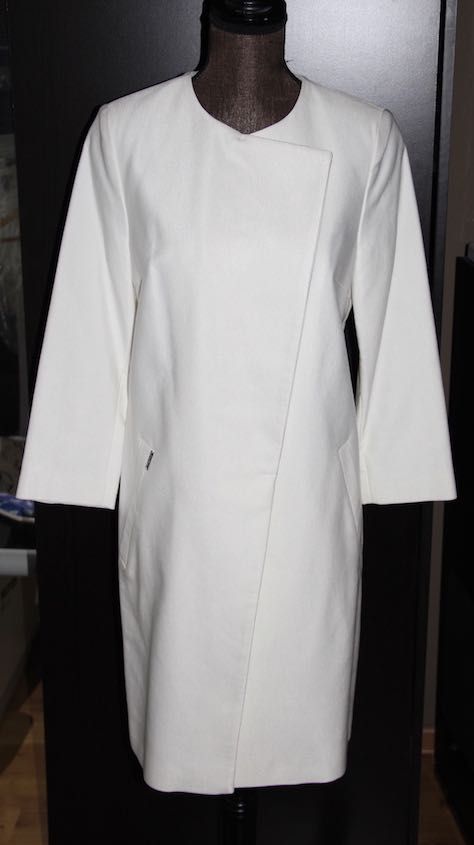 SIMPLE BIAŁY płaszcz płaszczyk sukienka 36 xs 34 xs ślub chrzest