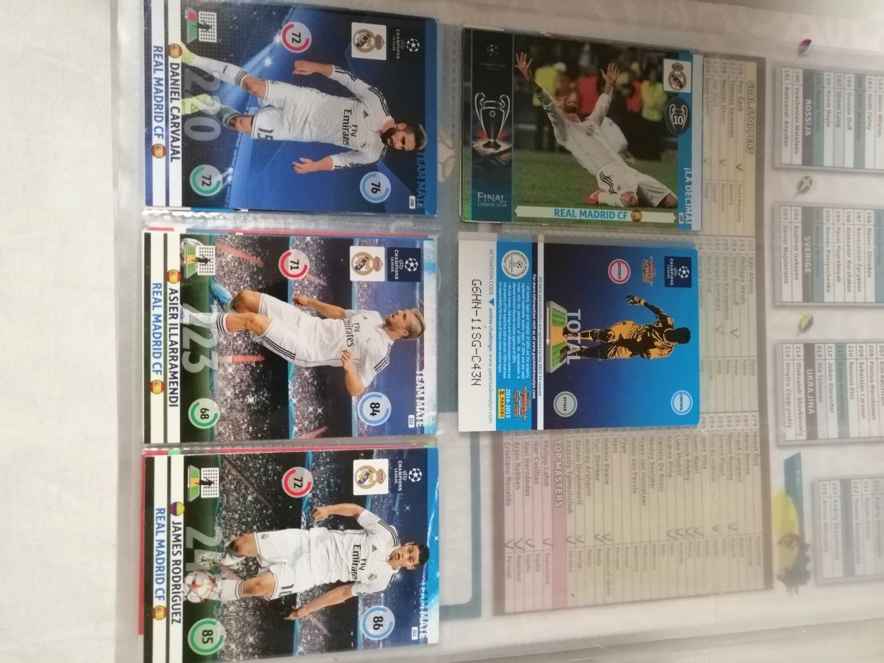 Sprzedam karty piłkarskie PANINI UEFA Champions League różne 24 sztuki