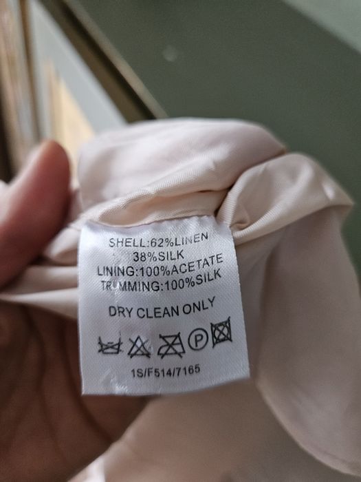 Luksusowa Sukienka damska Fenn Wright Manson Jedwab Len Róż Kamienie M