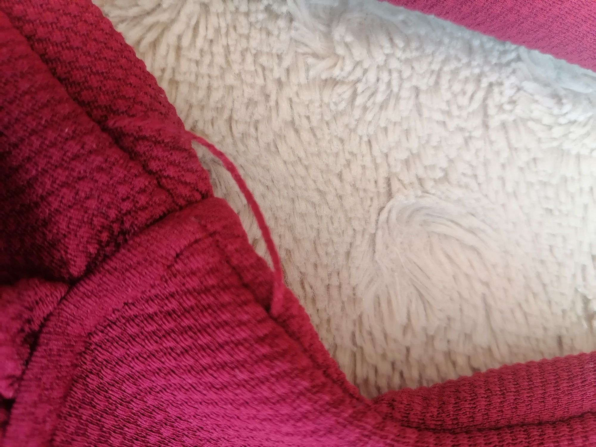 Bordowa sukienka struktura pasek rękaw 3/4 Bershka S/36