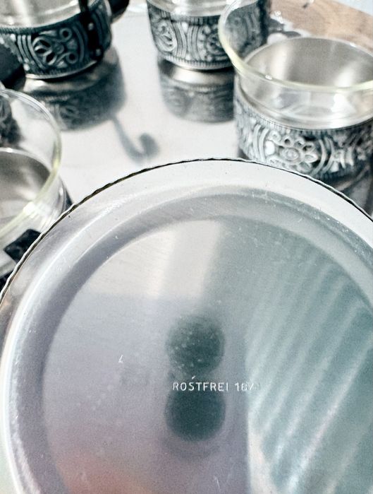 Luksusowy Zestaw do Grzańca (6 Kubków +Taca) -Stal Nierdzewna ROSTFREI