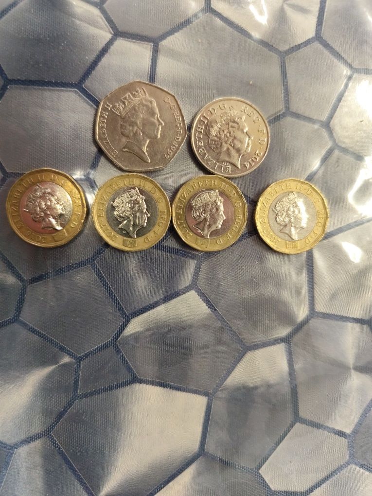 Moedas de coleção rainha Elizabeth 6 moedas no total