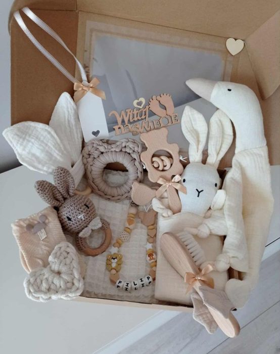 Zestaw prezentowy dla niemowlaka prezent babyshower narodziny chrzest