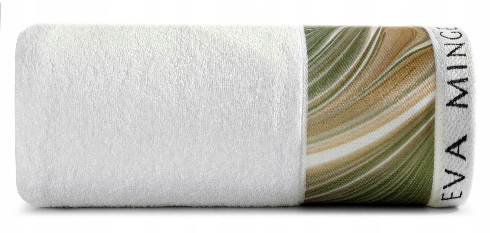 Ręcznik Sophia 70x140 biały zielony Ewa Minge 485g