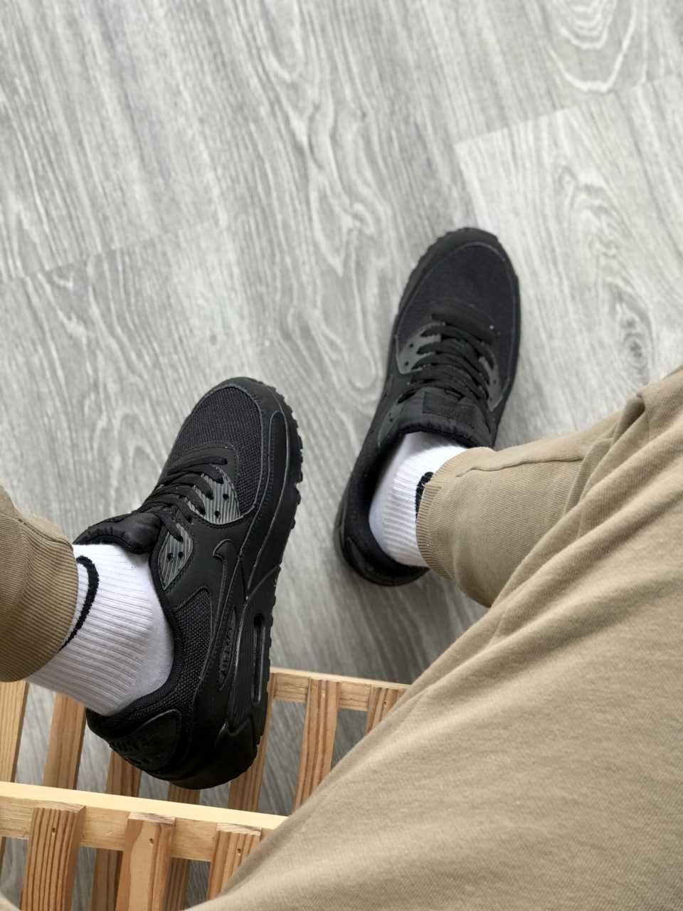 Мужские кроссовки Nike Air Max 90 "Black" Premium. Размеры 40-45