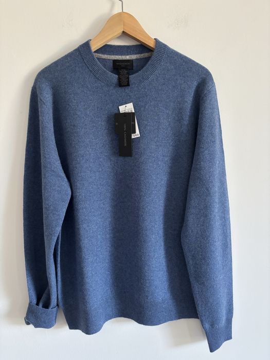 Sweter kaszmirowy męski kolor niebieski Magaschoni rozmiar M