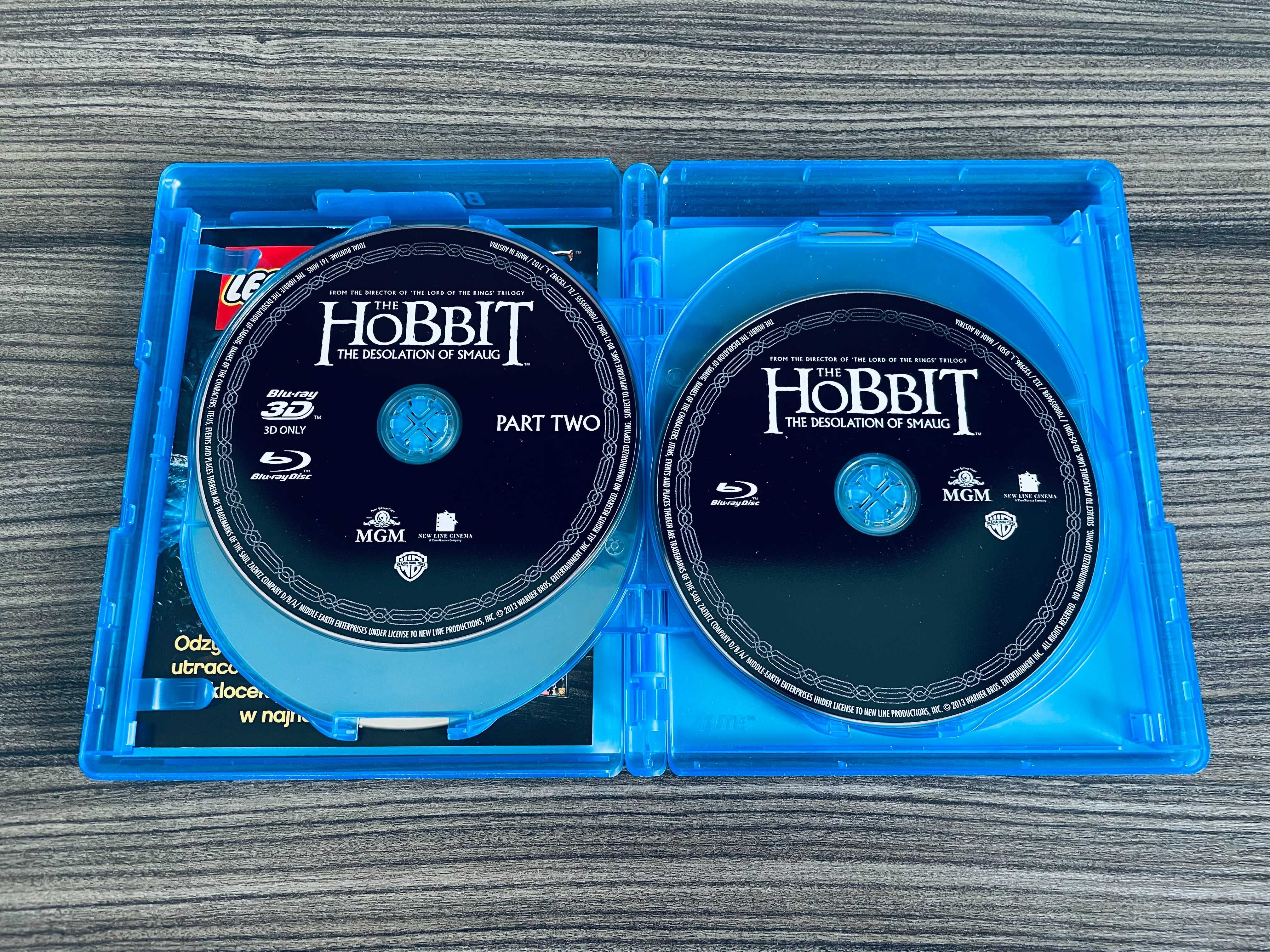 Hobbit - Pustkowie Smauga 2D + 3D Bluray - polski dubbing (4 płyty)